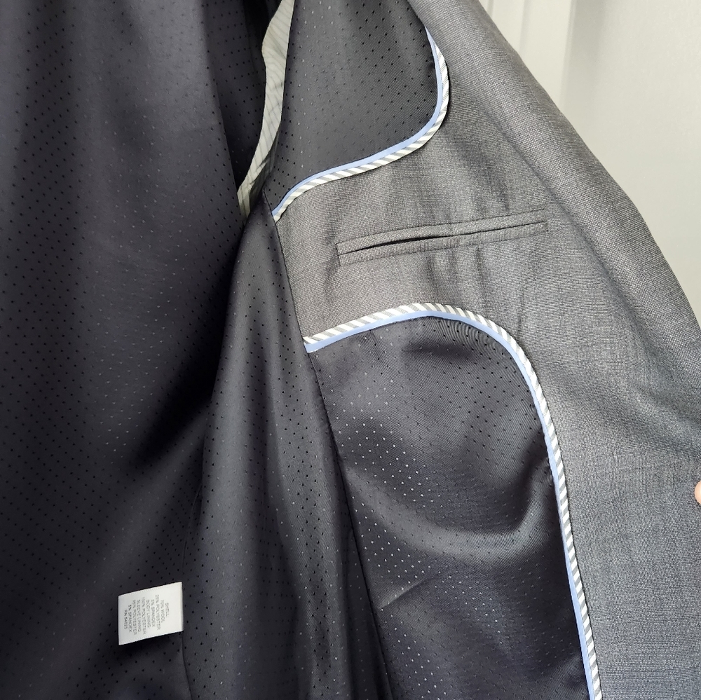 NWT Banana Republic Stretch Grey Wool Blazer, Size 8 Tall - Picture 10 of 11